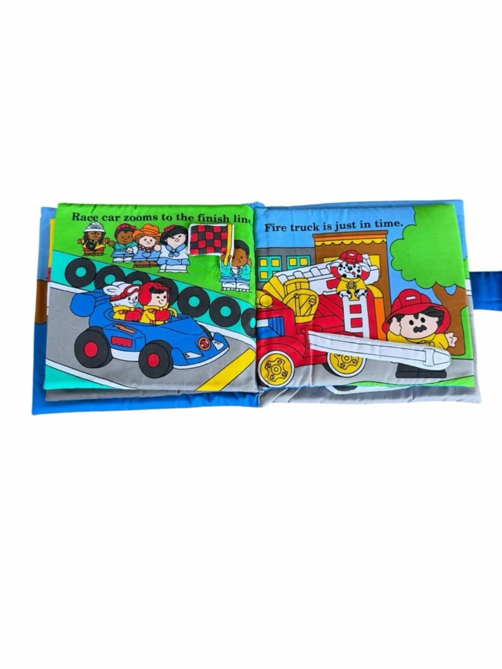 VTG Fisher-Price Little People Soft Play Interactive Cloth Book w/ Case 90s GUC